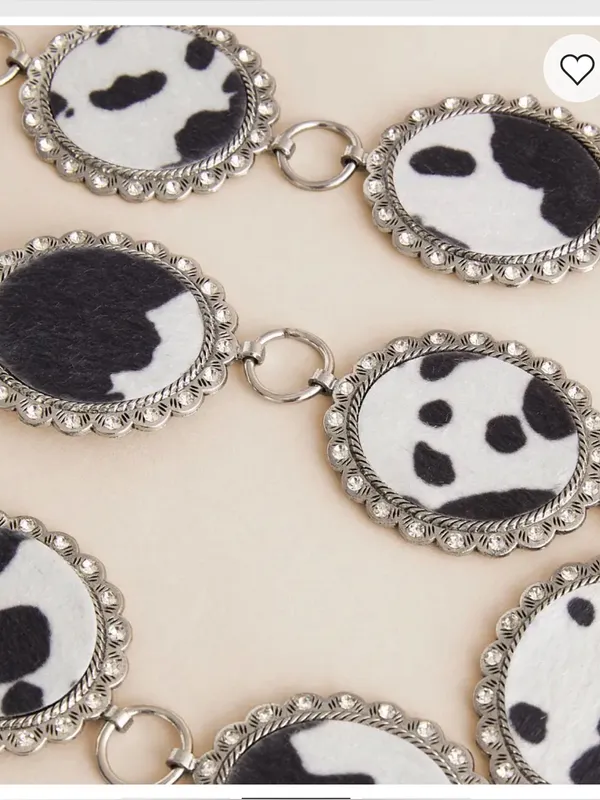 Black and White Patterned Women's Concho belt - Image 2