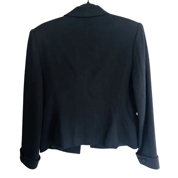 Kasper ASL Black Wool Blazer Jacket Women's 10 Button Front Career 90s‎ Vintage - Image 3