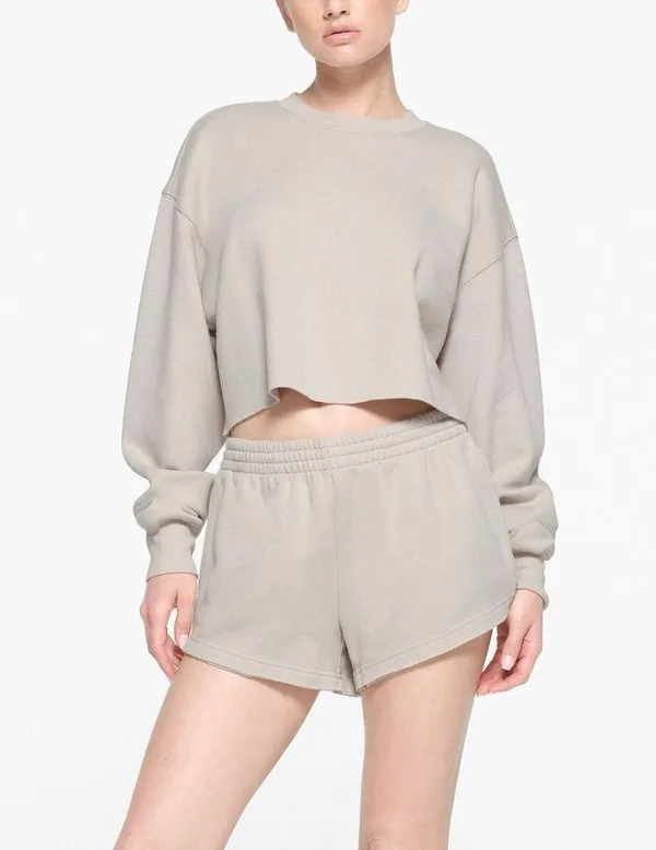 SKIMS grey cotton blend jersey shorts in grey - Image 2