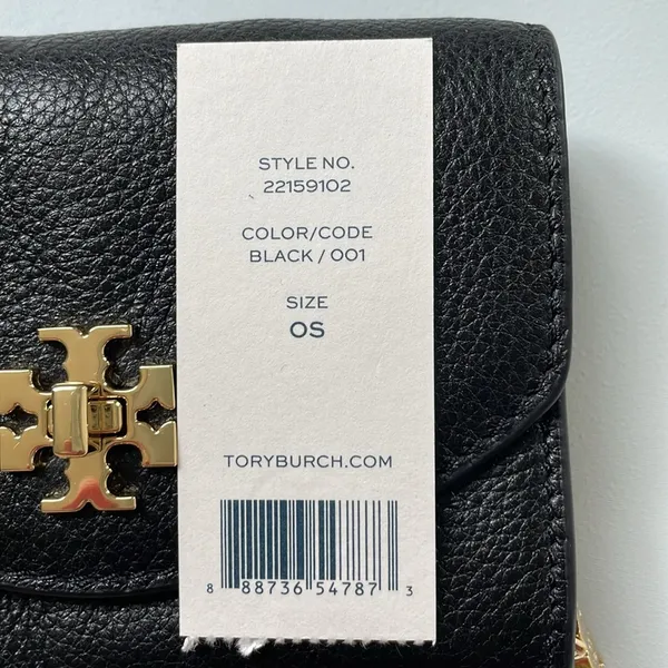 New condition Tory Burch black leather turn lock mini wallet - Image 11