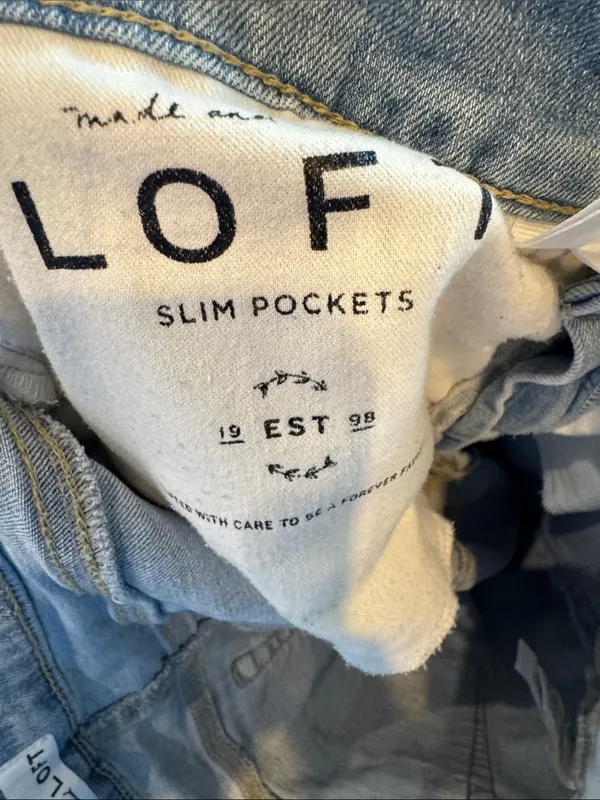 LOFT Light Blue Skinny Cropped Jeans with Raw Hem - Image 5