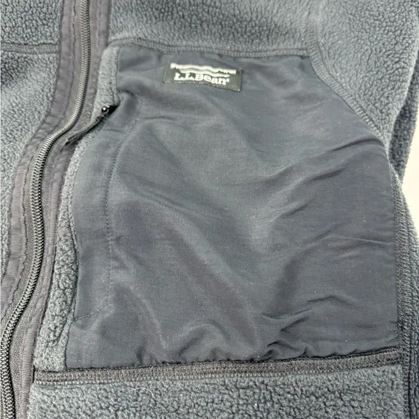 L.L. Bean Full Zip Fleece Jacket Black Size M - Image 5
