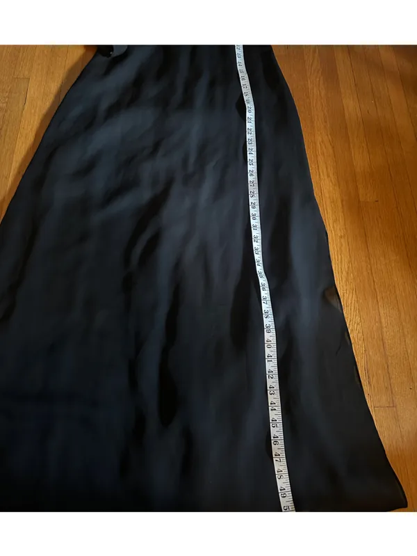 Vtg 90s Dave & Johnny by Laura Ryner Black Scoop Back Floor Length Dress, Sz 14 - Image 7