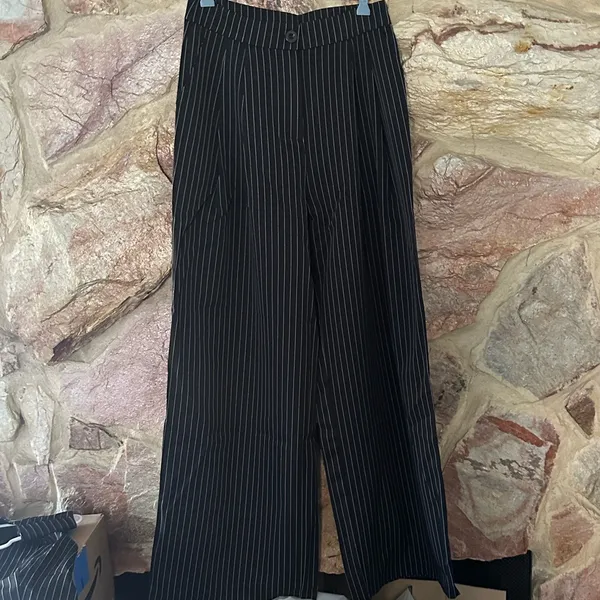 Commense Relaxed Striped Suit Pants Set size large Black - Image 2