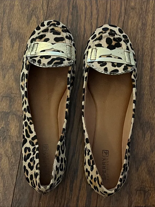 Sperry Leopard Print Flats with Gold Accent - Image 2