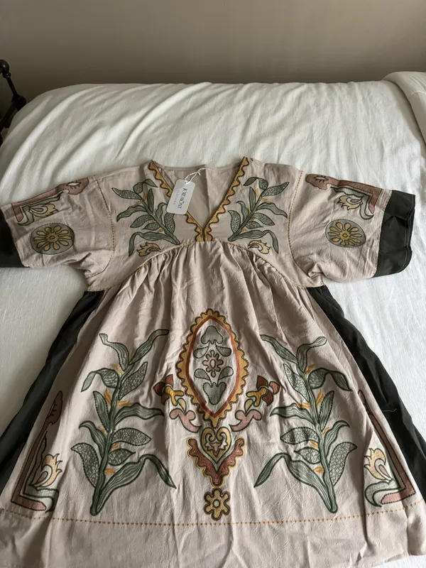 Embroidered Babydoll Dress - Image 4