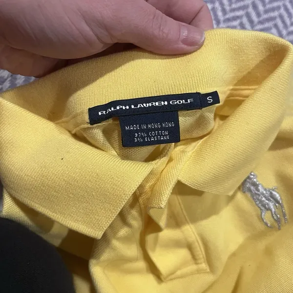 Ralph Lauren Golf Women’s Stretch Polo Shirt Yellow Silver Big Pony Size Small - Image 8