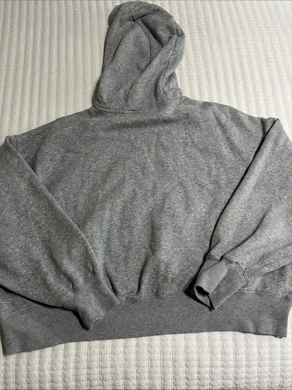 Nike Heather Gray Cropped Pullover Hoodie - Image 4
