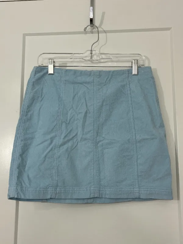 Free People Size 12 Sky Blue Corduroy Modern Femme Mini Skirt - Image 2