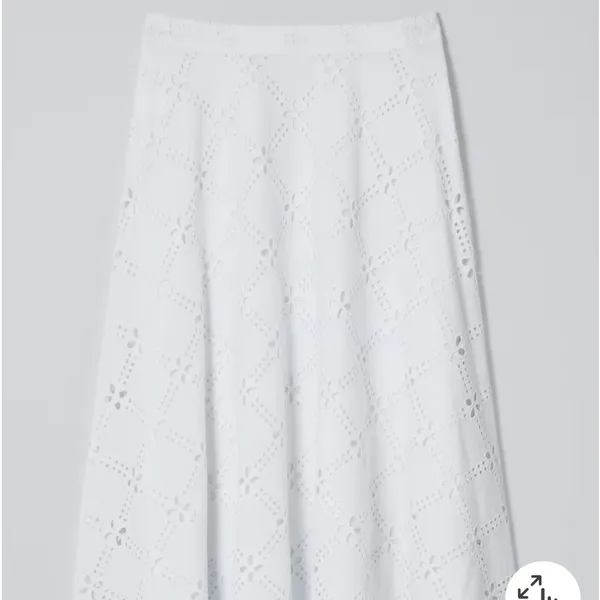 New‎ Eyelet Midi Skirt White - Image 5