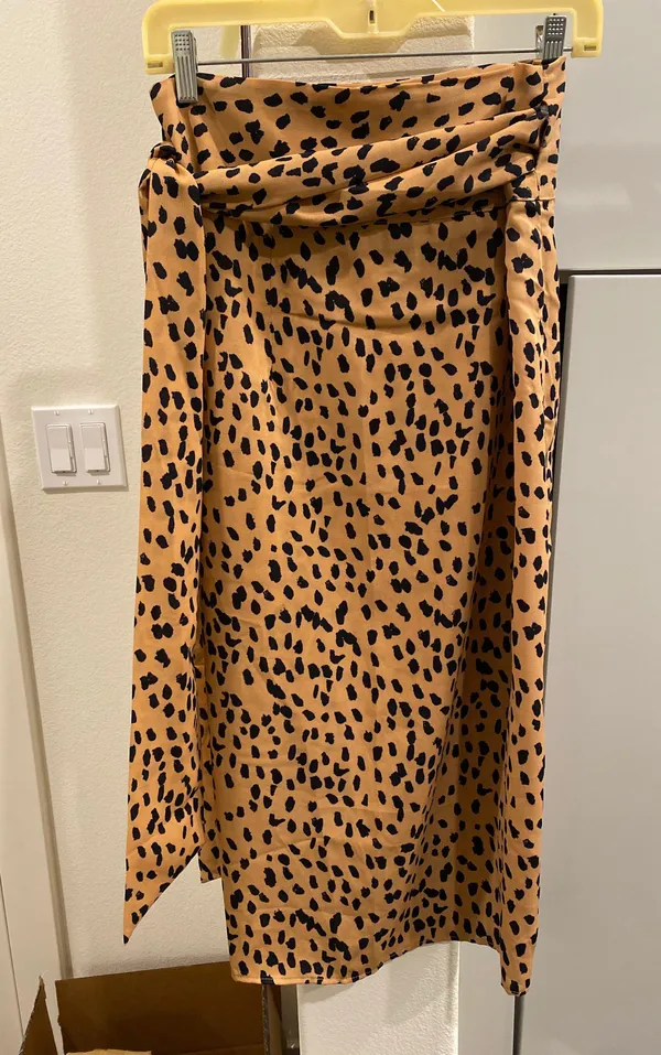 Forever 21 Midi Length Wrap Leopard Skirt - Image 2