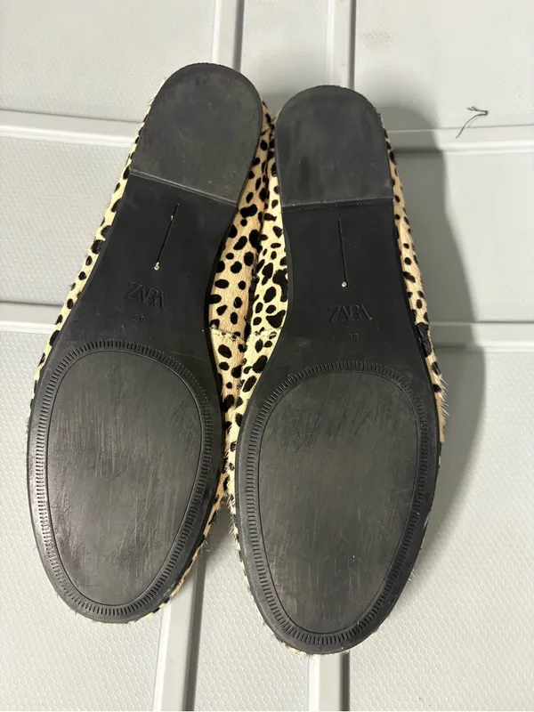 Zara leather animal‎ print ballet flats - Image 5