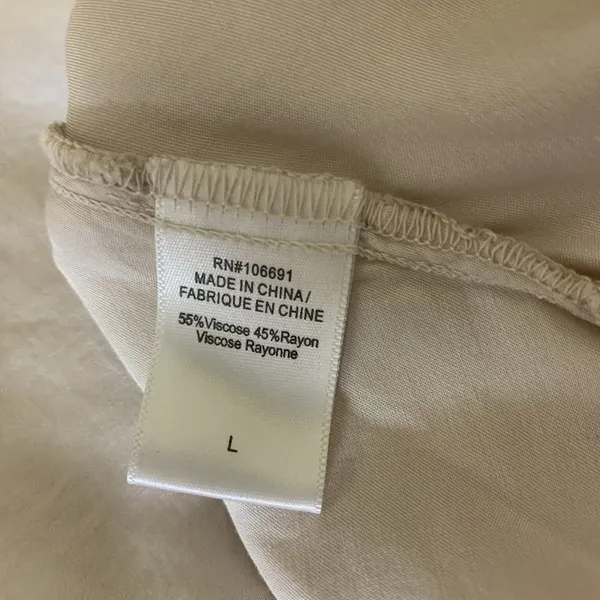 YFB Felicity Satin Slip Skirt Midi Elastic Waist‎ Lightweight Neutral Large NWT - Image 5