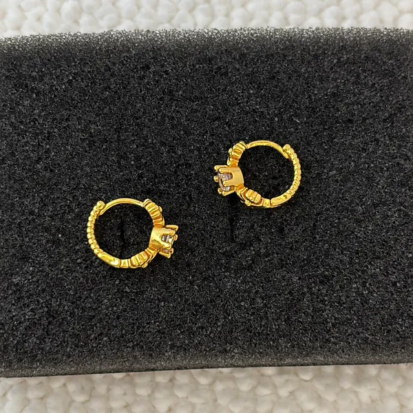 13mm CZ Small Hoop Earrings for Men Women Hip Hop Punk Streetwear Unisex Earring - Image 2