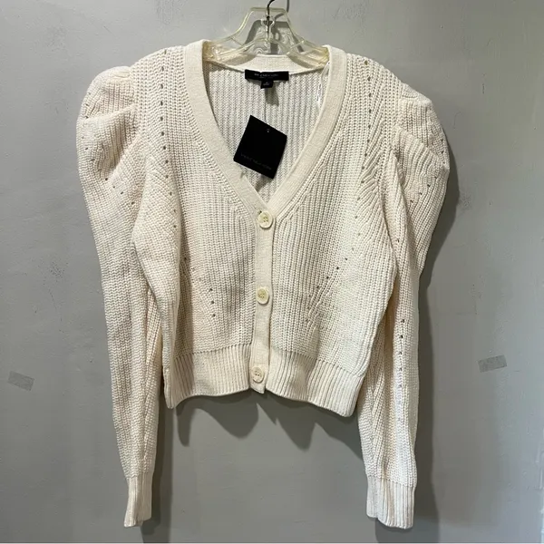 NEW Marc New York Andrew Ivory Sweater Size Medium Cardigan Acrylic‎ cropped - Image 6