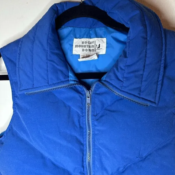 Rocky Mountain Down Vintage Goose Down Puffer Vest Blue Small - Image 3