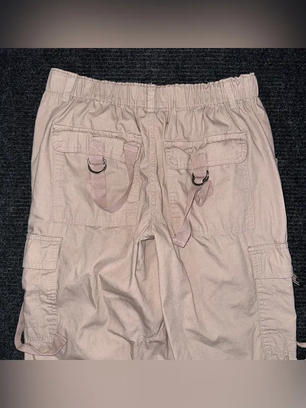 Aeropostale Parachute Cargo Pants Khaki Baggy Streetwear XS Y2K Gorpcore Strappy - Image 4