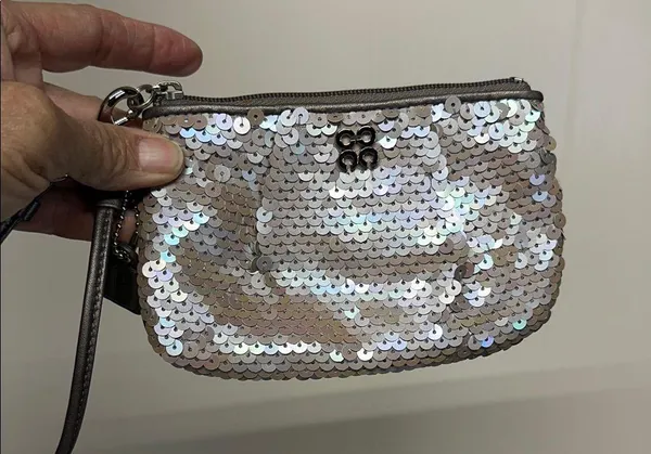Coach Mermaid Sequin Wristlet with Shimmering Accents - Image 7