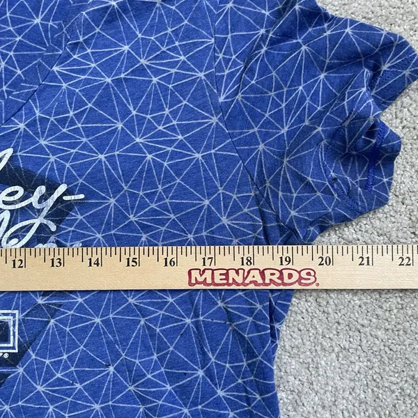 Harley Davidson T-Shirt V-Neck Blue Patterned Barnett El Paso, Texas Women's Med - Image 8