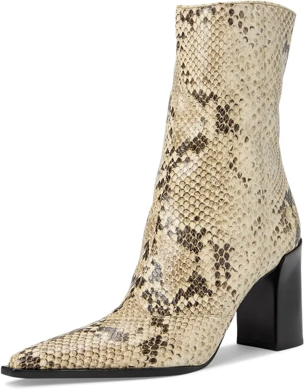 Schutz Boots Sz 5 Rafaella Snake-Print Pointed Toe Ankle Bootie Feminine - Image 6