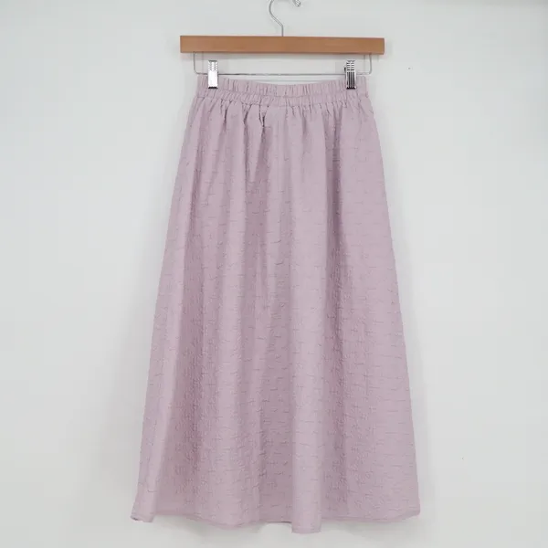 Dazy Lavender Purple Textured A-Line Midi Skirt Elastic Waist Size S - Image 4