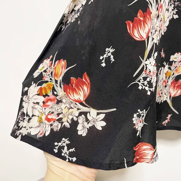 Maeve 100% Silk Sleeveless Sheer Black Floral Blouse - Image 3