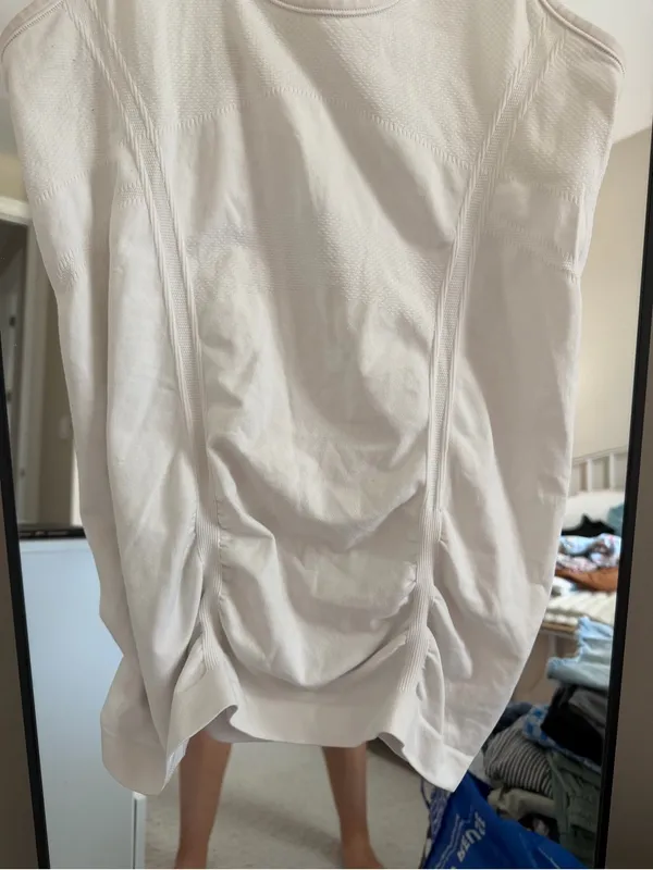 Athleta White Racerback Ruched Workout Tank - Image 3