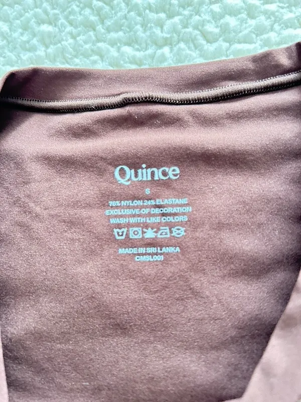 Quince Second Skin T-Shirt Bodysuit Cocoa Brown Size S - Image 8