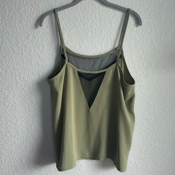 💚Mossimo Supply Co Sage Green and Black Sheer Camisole Tank Top - Image 3