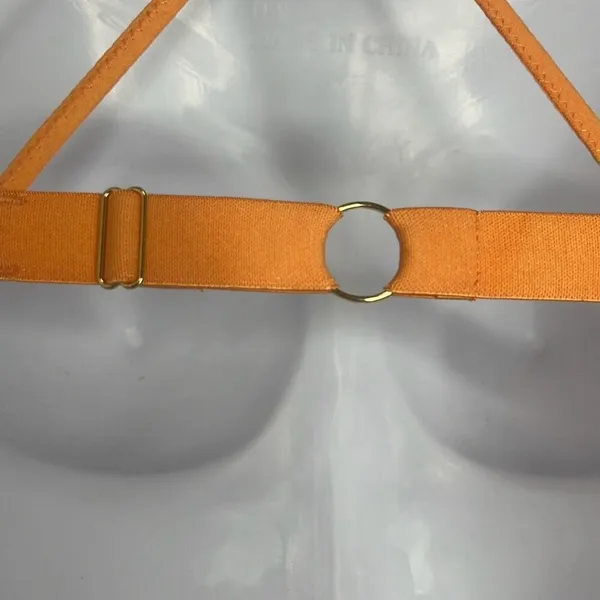 Skin XS Odelyn Triangle Bra Orange Strappy Back Adjustable Sheer Cotton‎ NWT $78 - Image 6