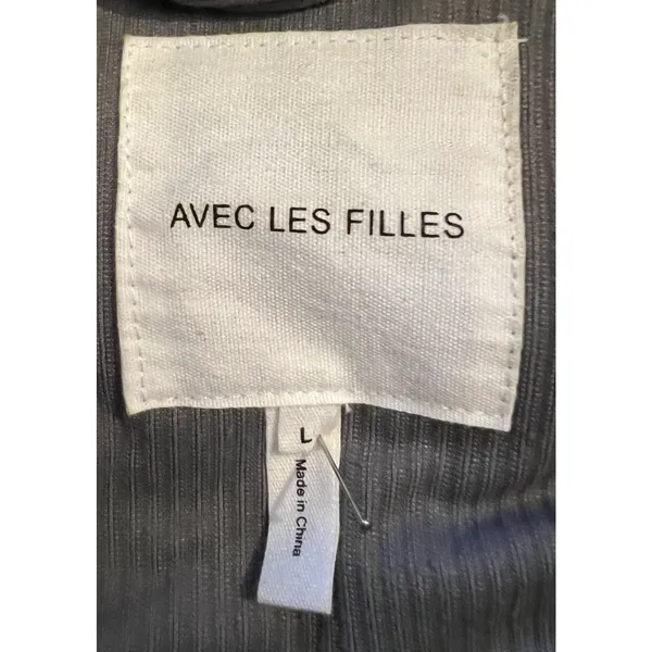 Avec Les Filles Top Womens L Gray Corduroy Long Sleeve Button Up Anthropologie - Image 3