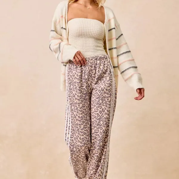 BiBi Side Lines Leopard Track Pants‎ Size XL - Image 7