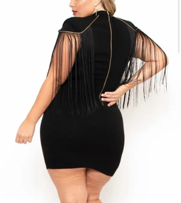 NWT Fringe cape-sleeve dress - Image 2