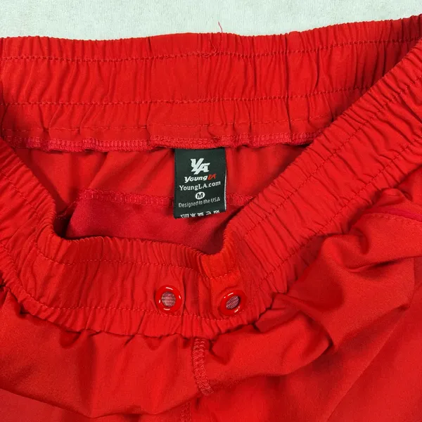 YoungLA Women’s Red Stay Focused Stay Motivated Gym Workout Shorts Medium - Image 4