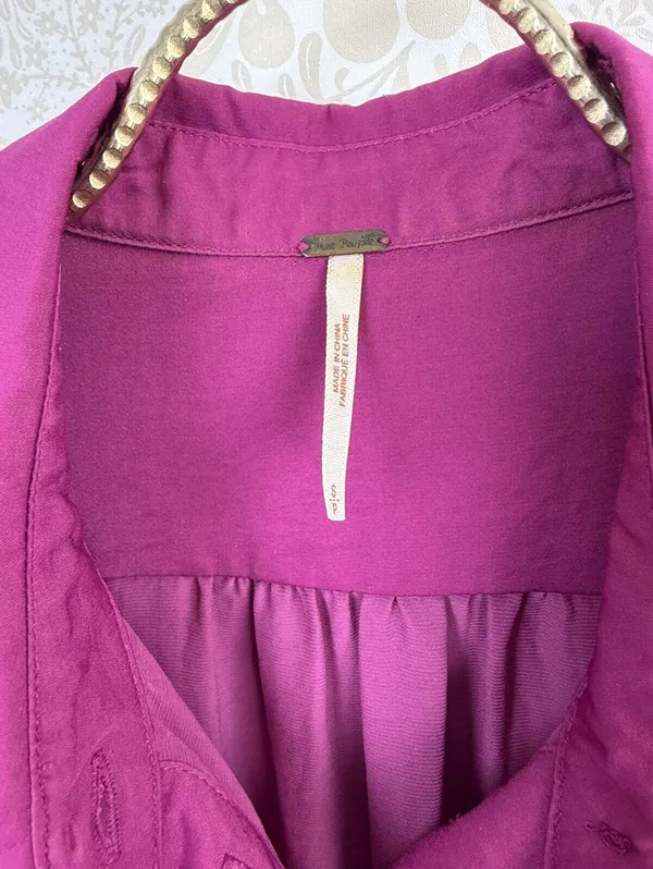 Free People Purple Sheer Best of Both Worlds Button-up Blouse - Size - Small - Image 5