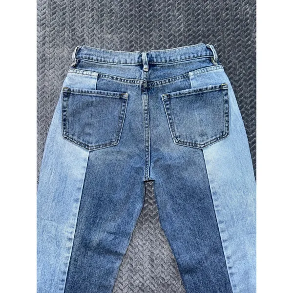 Pac‎ Sun Women's Vintage Icon Denim Blue High Rise Straight Raw Hem Size 25 - Image 7