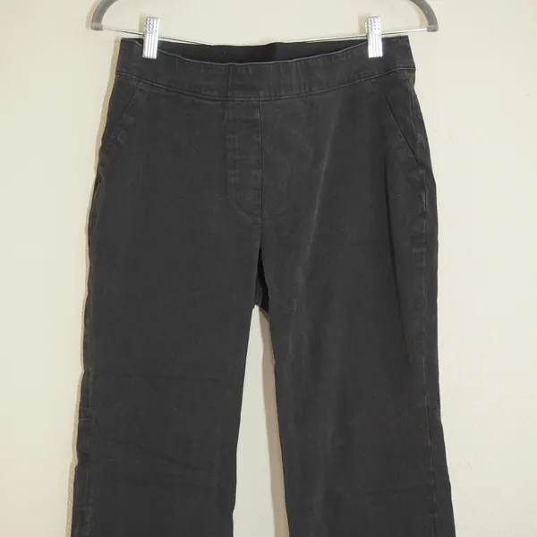 Spanx Size Medium Black Cropped Wide Leg Pants Pull On Casual Comfortable - Image 2