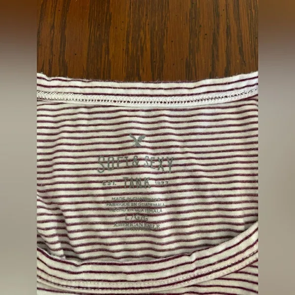 American Eagle Soft & Sexy Striped Muscle Tank Top Large Purple - Image 7