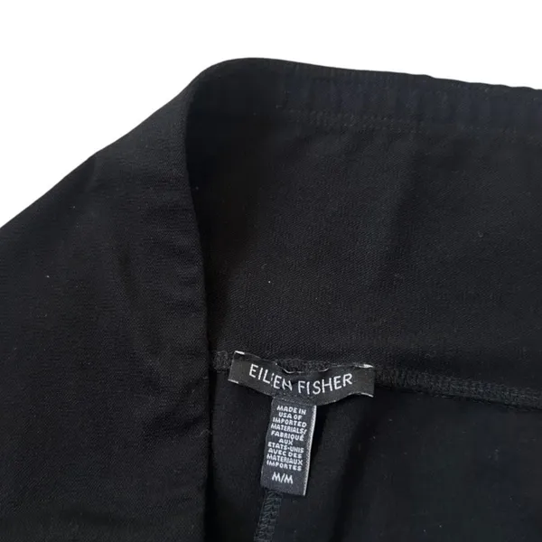 Eileen Fisher Womens Black Stretch Ponte Ankle Pants Side Zip Hem Medium | 0128 - Image 5