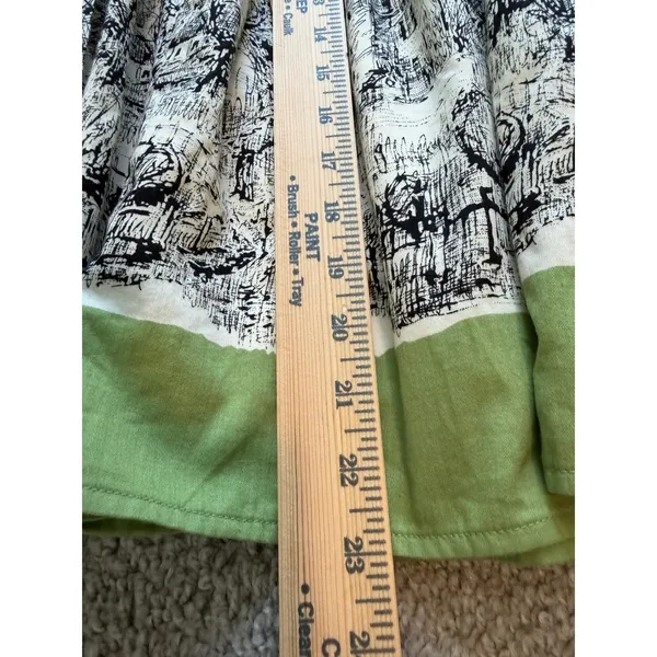 Anthropologie style Green Toile Print Cotton Boho Peasant‎ Skirt Cottagecore - Image 14
