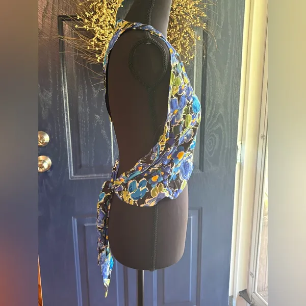 Zara Floral One-Shoulder Blouse - size M - Image 6