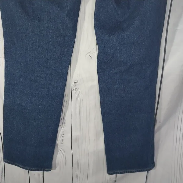 Abercrombie & Fitch Dark Blue The 90's Straight Leg Mid Rise Curve Love Jeans - Image 7
