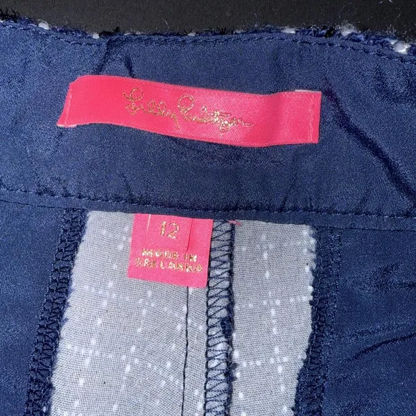 Lilly Pulitzer Tweed Gretchen Preppy Hi Rise Short Navy Fantasy Checkerboard 12 - Image 11