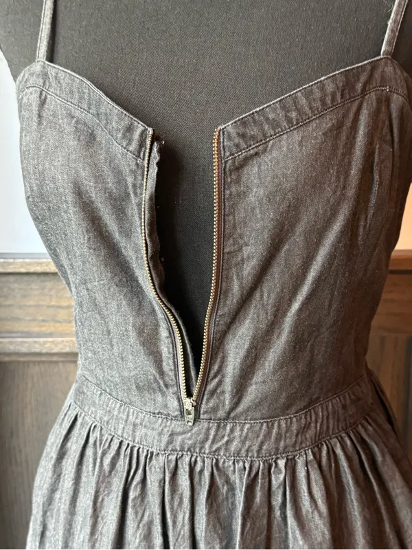 Vans Charcoal Gray Zip-Front Mini Sundress xl - Image 7