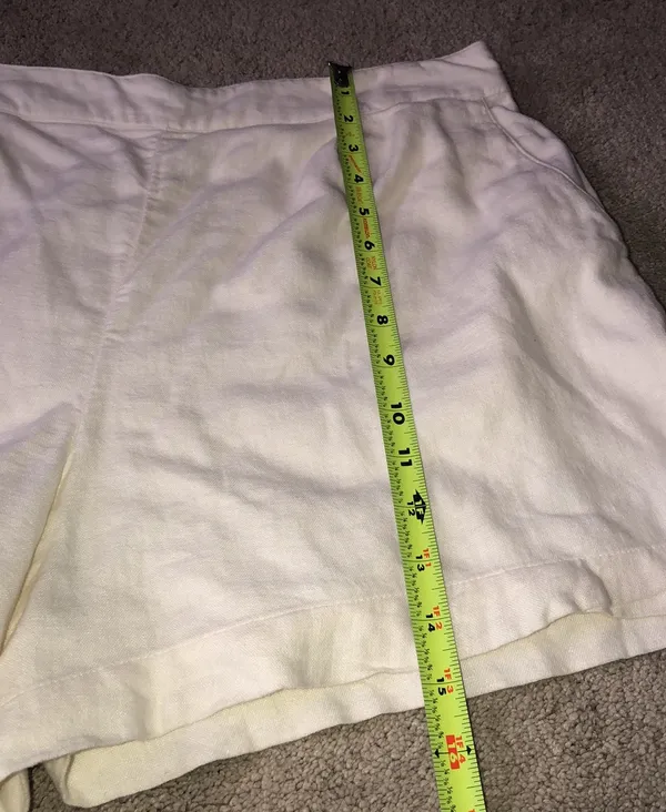 Abercrombie Cream Linen Shorts Large - Image 2