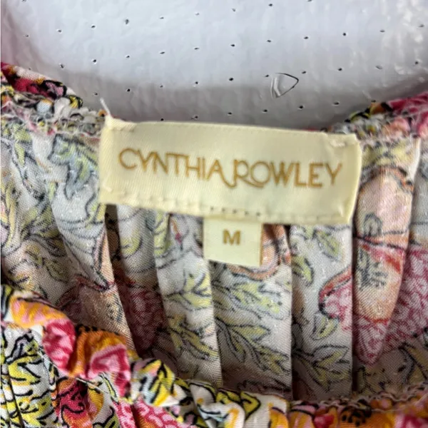 Cynthia Rowley M Multicolored Floral Ruched Crop Blouse - Image 7
