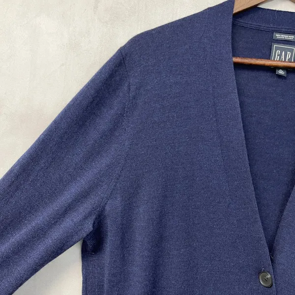 GAP Womens Merino Wool Cardigan Sweater Size XL Tall Academia Preppy Layer - Image 5