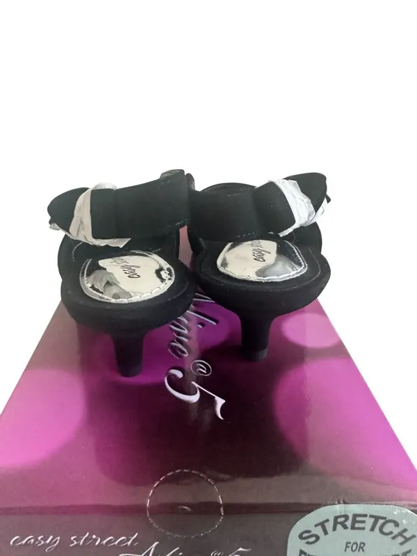 EASY STREET Black Lamy Fabric Slingback Bow Kitten Heels Size 8 NEW NIB - Image 6