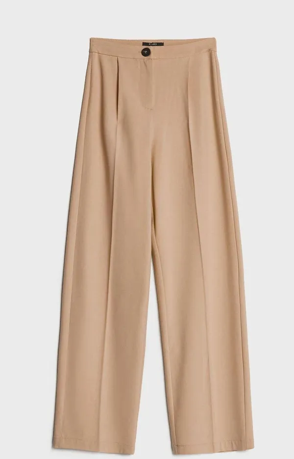 Bershka high waisted beige tan wide leg pants - Image 4