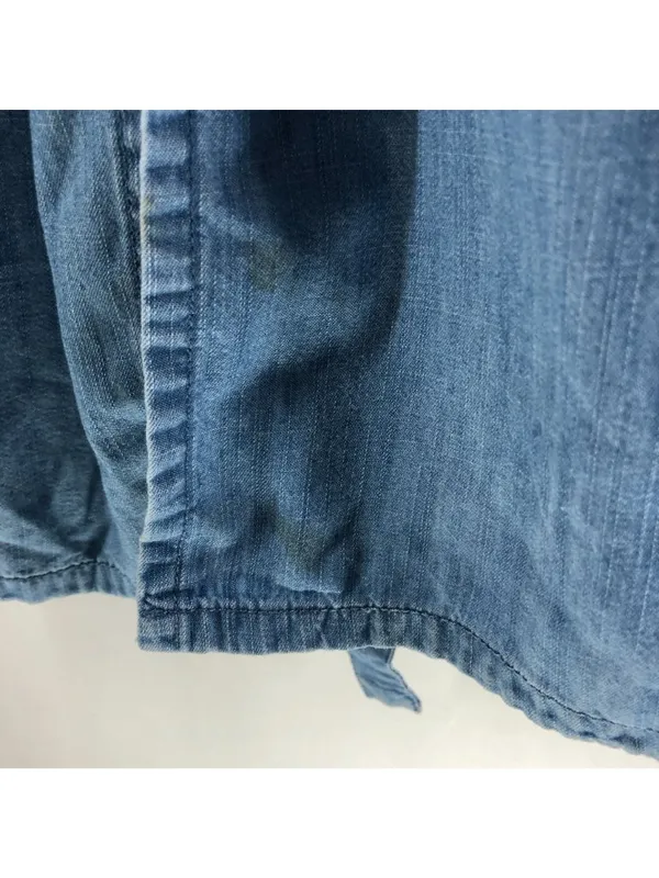 Frame Chambray Wrap Dress Ruched Sleeve Mini Blue M? - Image 2